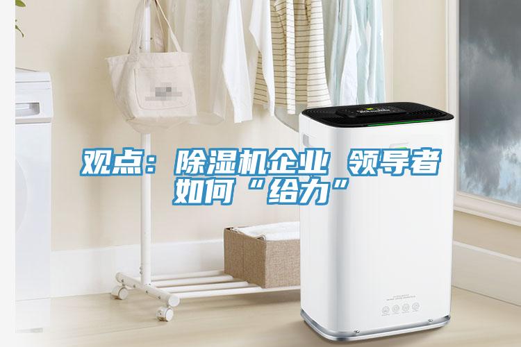 觀點:除濕機企業 領導者如何“給力”