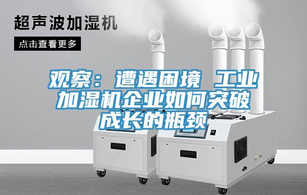 觀察:遭遇困境 工業加濕機企業如何突破成長的瓶頸